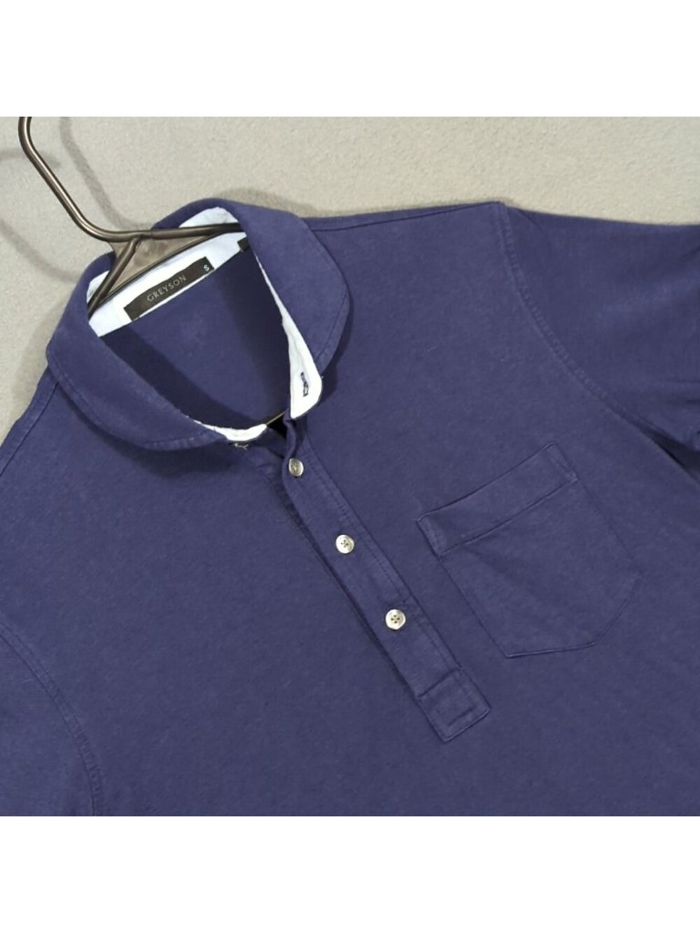 Greyson Polo Shirt Mens S Blue Pima Cotton Modal Pocket Golf Performance Casual